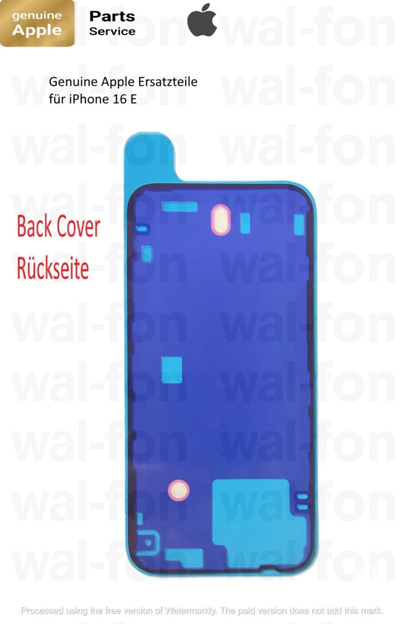 Original Genuine Rückseite Kleber Dichtung für iPhone 16 E  , Back Cover