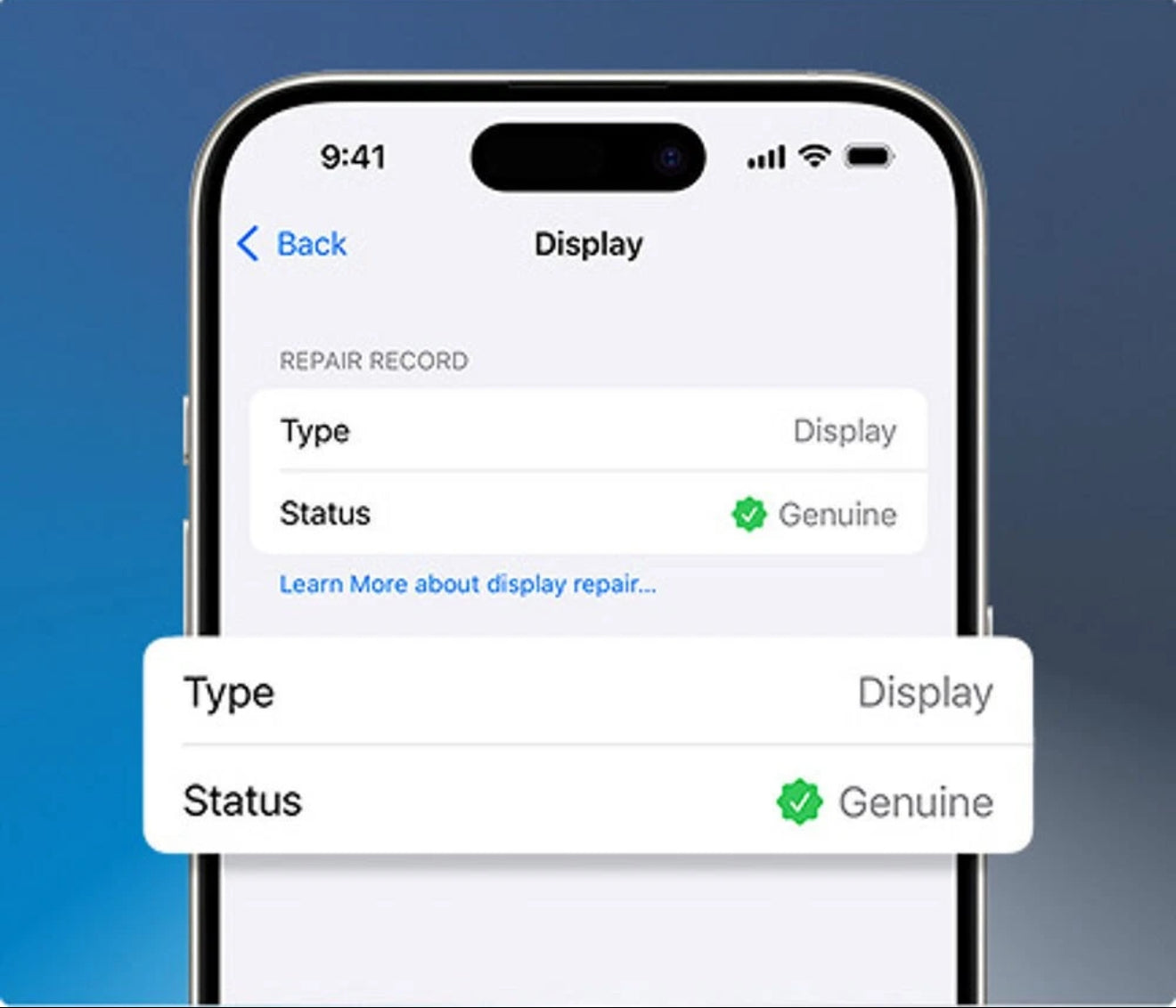 Original Genuine Display für iPhone 15 Pro Apple Bildschirm von Apple geliefert