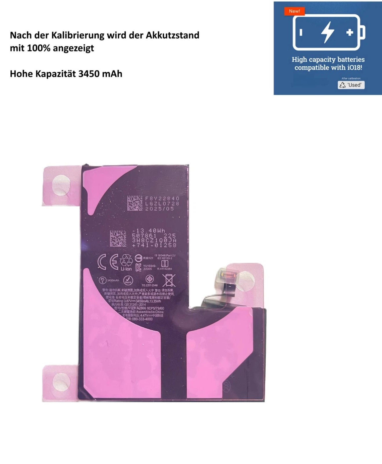 Für iPhone 14 Pro Akku Hohe Kapazität  frisch produziert  Akkuzustand wird 100%