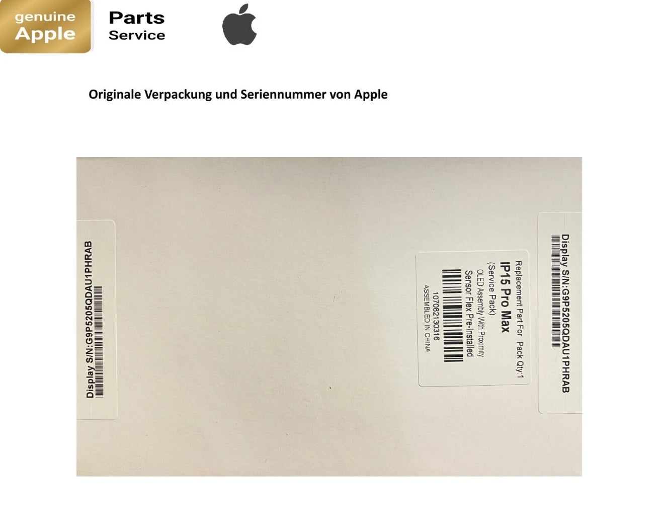 Original Genuine Display für iPhone 15 Pro Max Bildschirm von Apple geliefert